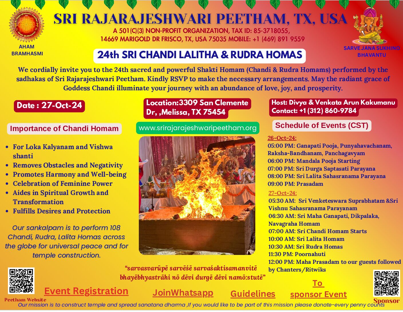 24th Chandi Homa - Melissa