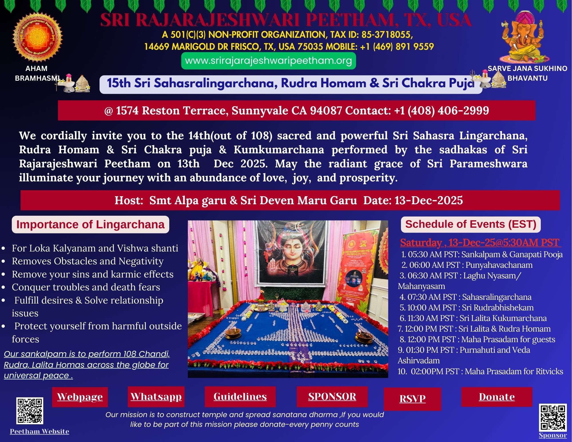 SRRP 13-DEC-25 Sahasra Lingarchana & Rudra Homam, Charlotte (1)